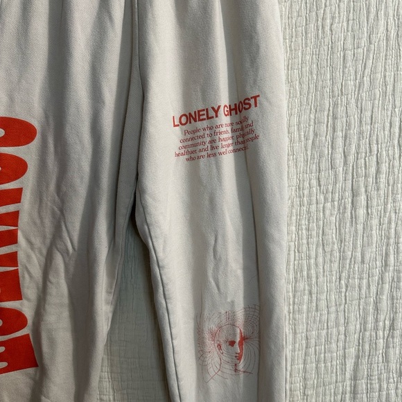 Lonely Ghost CONNECT Heavy Weight Sweatpants Women Size Small  Bone Color - Picture 7 of 9